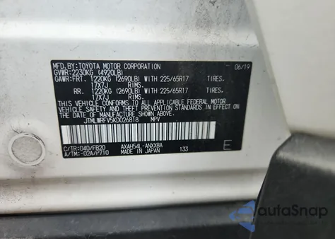 2019 Toyota Rav4 Le from USA, damaged, VIN JTMLWRFV5KD026818
